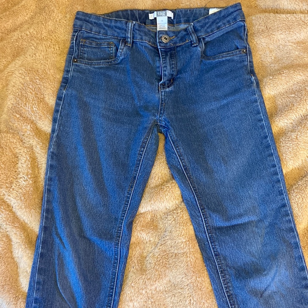 Blue high rise jeans